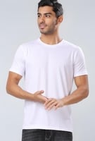 London Hills Solid Men's Round Neck Cotton Blend Half Sleeve Regular Fit T-Shirt...