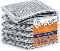 UrbanBite Steel Wool Scrubber for Kitchen Cleaning, (Pack of 6)