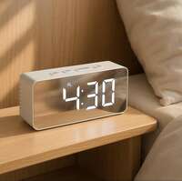 Vaanar Sena Smart LED Mirror Alarm Clock with Temperature & Date Display Apply 2...