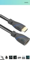 [HDMI Cable] Male to Female with Ethernet Black-1.5 Feet @ 66rs