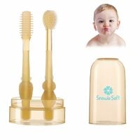 SNOWIE 2-in-1 Baby Oral Cleaning Brush – Soft Silicone Bristles + Tongue Clean...