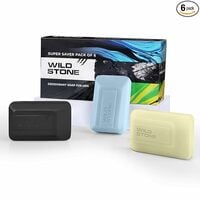 Wild Stone Citrus Burst, Icy Fresh & Charcoal Cleanse Soaps for Bath, (Pack of 6...