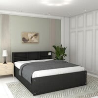 Flipkart Perfect Homes Opus Engineered Wood Queen Box Bed  (Melamine WoodV Wen...