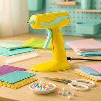 30W Hot Melt Glue Gun | Magnetic Base | Quick Heat | 5 Sticks – Yellow...