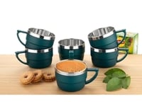 WINCY Pack of 6 Stainless Steel, Steel Tea & Coffee Cup Set Unbreakable Premium ...
