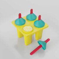 4 Cavity Reusable Ice Pop Makers, Homemade Popsicle/Frozen Ice Cream/Kulfi Candy...
