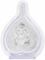 NextGiri 999 Pure Silver Color Ganesh Pan Shape Stand for Car Dashboard...