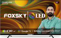Foxsky 80 cm (32 inch) QLED HD Ready Smart Google TV with Dolby Audio ( 2024) �...