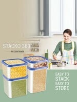 Buy Milton Stacko 360 Storage 8 Blue 4 Pcs Plastic Containers 4.13L Each - Conta...