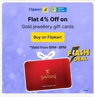 Tanishq Gold Jewellery Gift Cards at Flat 4% Discount on Flipkart (Today from 6p...