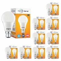 wipro Garnet 10W LED Bulb for Home & Office |Cool Day White (6500K) | B22 Base...