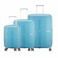 VIP Voyager Pro SM+MD+LR Polypropylene Hard Sided 4W Blue Suitcase Sets...