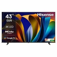 Hisense 108 cm (43 inches) E6N Series 4K Ultra HD Smart LED Google TV 43E6N (Bla...