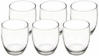 Amazon Brand - Solimo Juice Glass Set, Set of 6 (245ml Each, Transparent)...