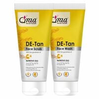 Lowest - Qraa De Tan Combo Pack | De Tan Scrub 100gm & De Tan Face Wash 100gm | ...