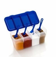 HomeWiz 4-in-1 Multipurpose Masala & Storage Box | 1800ml | 4 Compartments with ...