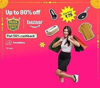 Amazon Bazaar: Get 50% Back Up to Rs. 150 on Min Order Rs. 199 (Selected Account...