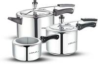 BAJAJ 2 L, 3 L, 5 L Inner Lid Pressure Cooker  (Aluminium)