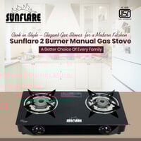 Sunflare 2 Burner Manual Gas Stove