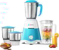 Longway Super Dlx 750 W Juicer Mixer Grinder  (Super | 4 Jars | White, Blue)...
