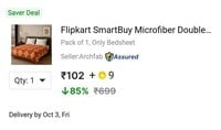 Flipkart - bedsheet from 102