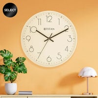 Titan Analog 30.5 cm X 30.5 cm Wall Clock  (White, With Glass, Standard)...