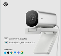 HP 960 4K Streaming Webcam, 4K 30fps or 1080p 60fps, STARMIS CMOS Sensor, 8MP, 1...