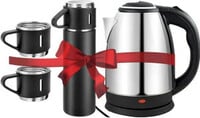 Owqust Electric Kettle & Vacuum Flask Set (500ml,Multicolor) With 3 coffee Mug E...