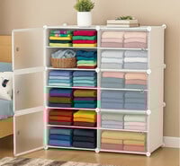 Sasimo 8-Door 8-Shelf Plastic kids Collapsible Cupboard PC Collapsible Wardrobe�...