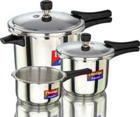 Prestige Popular Combination Pack 5 L, 3 L, 2 L Outer Lid Induction Bottom Press...