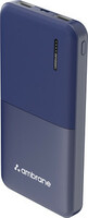 Ambrane 10000 mAh 12 W Compact Pocket Size Power Bank  (Blue, Lithium Polymer,...