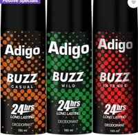 adigo Buzz Wild| Casual | Intense 24hrs Long Lasting Deodorant | 165ml Each Deod...