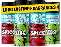 BOMBAY SHAVING COMPANY Red Spice & Black Vibe 150ml x 4 Combo Deodorant Spray  -...
