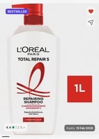 Loreal Paris Total Repair 5 Shampoo 1L at 367