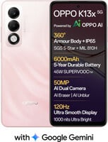OPPO K13x 5G 6000mAh and 45W SUPERVOOC Charger & AI (Sunset Peach, 128 GB)  (4...