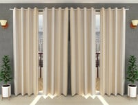 Loof Klapper 214 cm (7 ft) Polyester Semi Transparent Door Curtain (Pack Of 4) ...