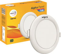 Wipro Garnet 7w Alpha Panel Round (Pack of 1 ) Recessed Ceiling Light Ceiling La...