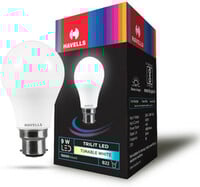 HAVELLS 9 W Color Changing Round B22 LED Bulb  (White)