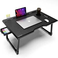 Alliance Wood Portable Laptop Table  (Finish Color - BLACK)