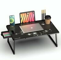 Alliance Multipurpose Foldable with Cup Holder, Study , Bed Wood Portable Laptop...