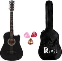 REVEL RVL-38C-LGP-BK Acoustic Guitar Linden Wood Ebony Right Hand Orientation Pr...