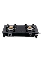 Buy Khaitan Black 2 Burner BP Nano Premium MS Glass Manual Gas Stove - Gas Stove...