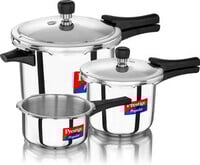 Prestige Popular Combination Pack 5 L, 3 L, 2 L Outer Lid Induction Bottom Press...