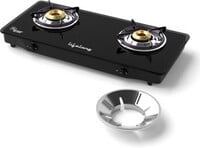 Lifelong Gas Stove with Toughened Glass Top with Gas Saver - 2 Burners