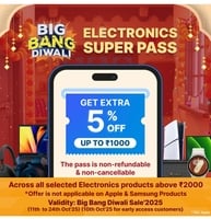 Electronics Super Pass Applicable on selected electronics products above 2,000...