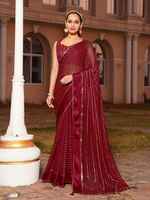 Buy KALINI Striped Gotta Patti Pure Georgette Zari Saree - Sarees for Women 3258...
