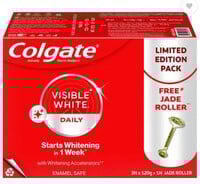 Colgate Visible White Teeth Whitening Toothpaste, 360g, 120g X 3 and Jade Roller...