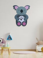 Buy OLIVE TREE Grey & Pink Contemporary Non Ticking Analogue Wooden Wall Clock...