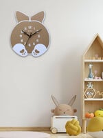 Buy OLIVE TREE Beige & White Contemporary Analogue Non Ticking Wooden Wall Clock...