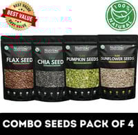 Nutritoz Raw Chia Seeds, Flax, Pumpkin & Sunflower Seeds Combo 50GM Pack of 4...